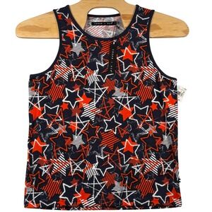 Edgar + Ash Mens M Tank Top Star Print Patriotic Americana Summer Beachwear NWT